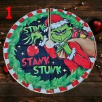 Grincs karácsonyfa szoknya, karácsonyfa talp takaró 90cm 