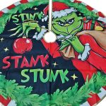 Grincs karácsonyfa szoknya, karácsonyfa talp takaró 90cm 