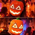 Halloween világító tök maszk – rémisztő kacajjal