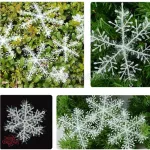 Csillogó hópehely karácsonyfadísz, dekoráció 13cm-es , 3db-os