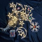 5 méteres LED fényfüzér karácsonyi figurákkal, harang fenyő hópehely hold