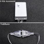 Karácsonyi LED fényfűzér-csillag, rénszarvas, harang, fenyő