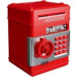 Elektromos, számzáras széf persely , piros