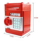 Elektromos, számzáras széf persely , piros