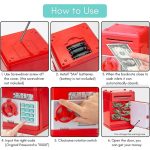 Elektromos, számzáras széf persely , piros