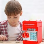 Elektromos, számzáras széf persely , piros