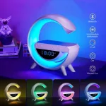 BT-3401 RGB LED lámpa órával, Bluetooth zenelejátszó, vezetéknélküli telefontöltő