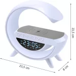 BT-3401 RGB LED lámpa órával, Bluetooth zenelejátszó, vezetéknélküli telefontöltő