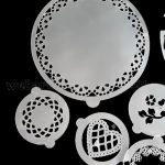 Tortadíszítő sablon , stencil, kávéhoz, süteményhez 8 darabos 