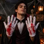 Véres Halloween kesztyű