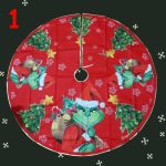 Grincs karácsonyfa szoknya, karácsonyfa talp takaró 90cm 