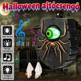   Halloween ajtócsengő mozgó, világító szemmel és rémisztő hanghatással