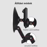 Mozgásérzékelős, napelemes kültéri falilámpa, klasszikus tányérburával, távirányítóval 
