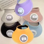 Felnőtt napellenző sapka 3 fokozatú ventilátorral, USB újratölthető